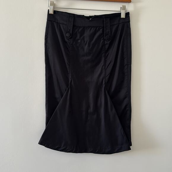 Emporio Armani Vintage Y2K Black Pencil Skirt Mermaid Hem Size 2 - Picture 3 of 6